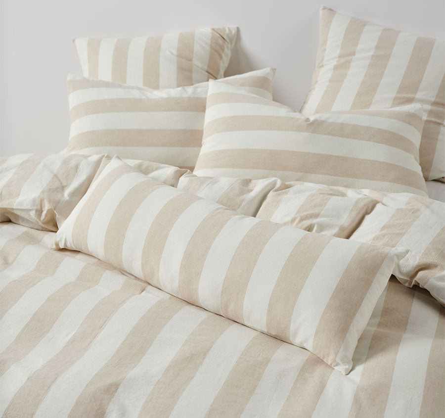 Vintage Stripe Quilt Cover Set Range Natural