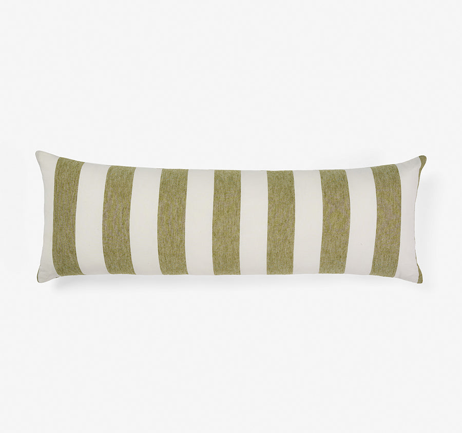 Vintage Stripe 30x90cm Filled Cushion Pesto