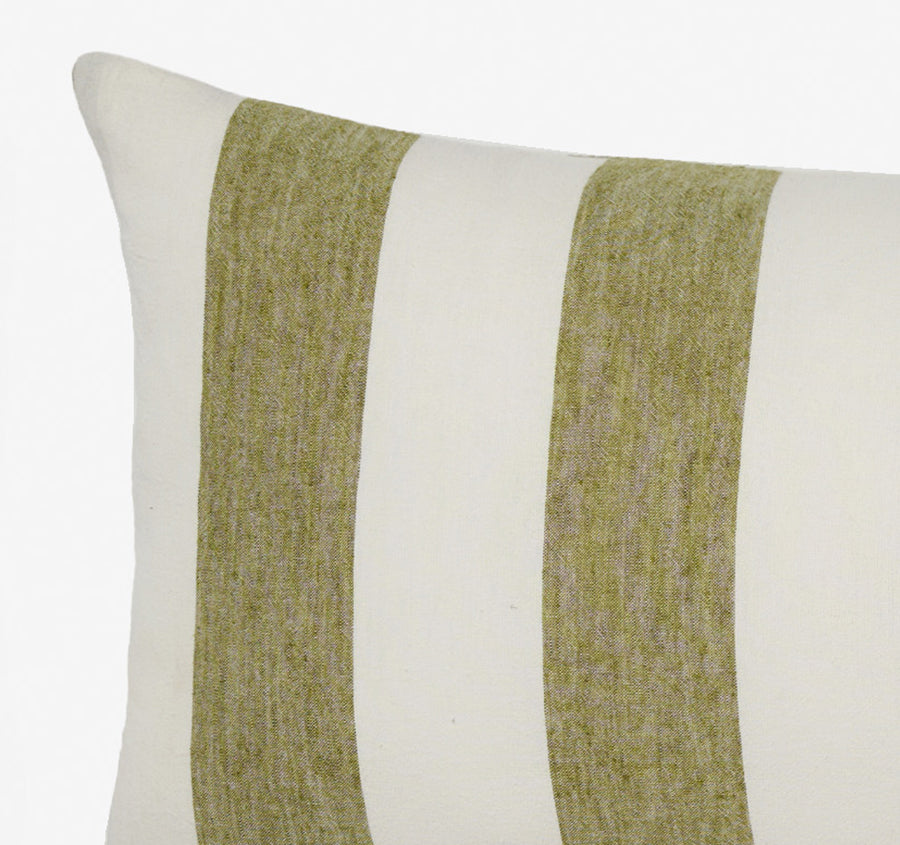 Vintage Stripe 30x90cm Filled Cushion Pesto