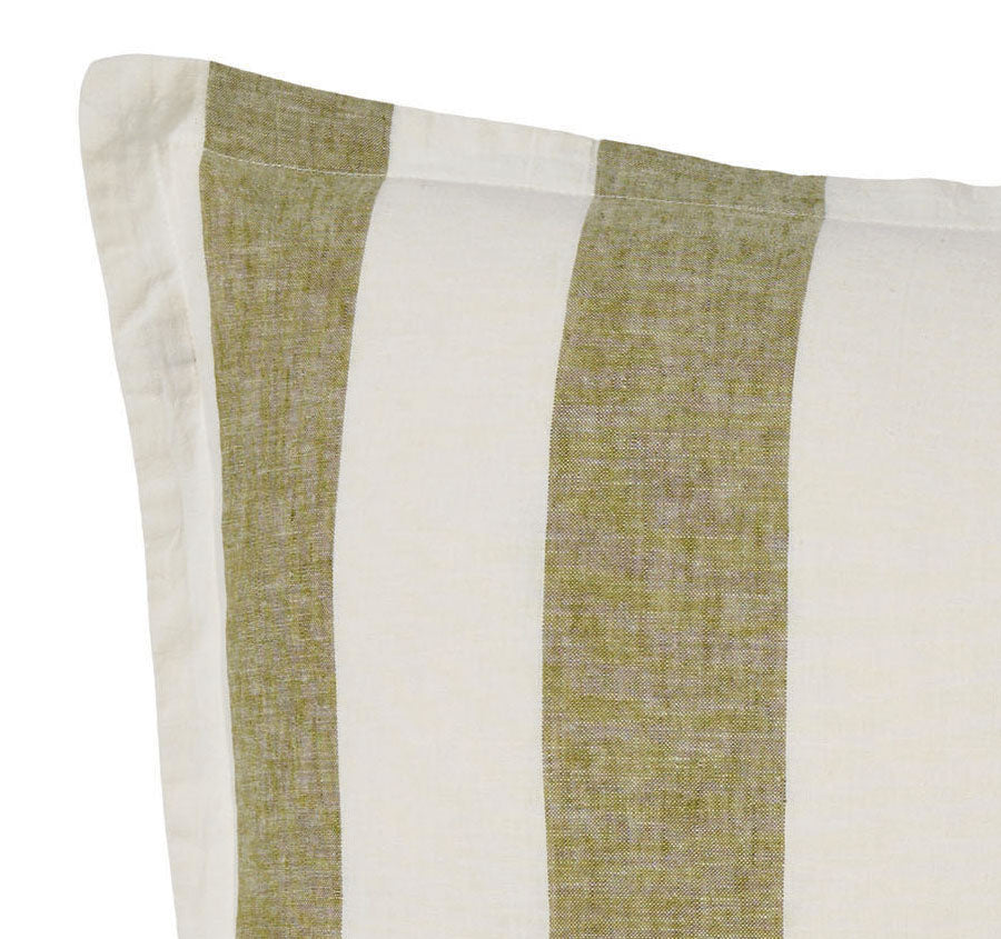 Vintage Stripe 48x48cm Filled Cushion Pesto