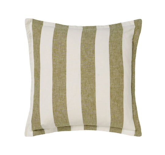 Vintage Stripe 48x48cm Filled Cushion Pesto
