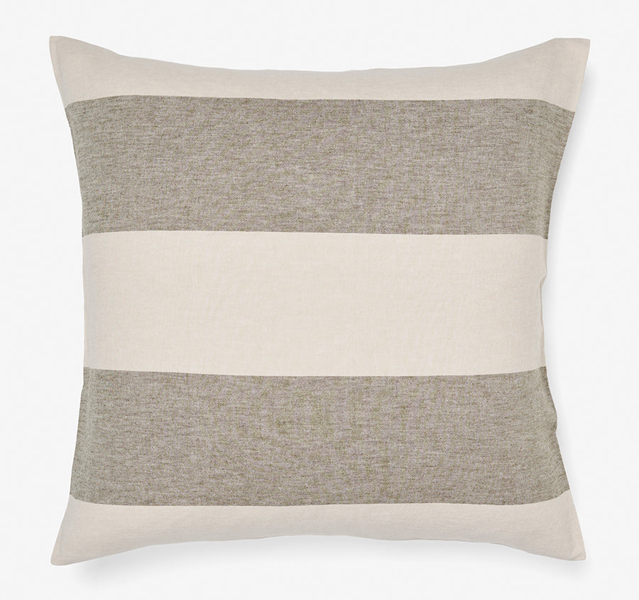 Vintage Wide Stripe European Pillowcase Olive