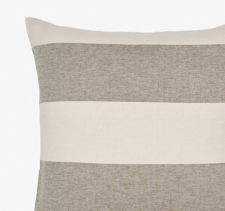 Vintage Wide Stripe European Pillowcase Olive