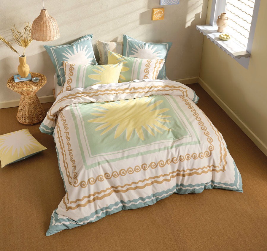 Visage Quilt Cover Set Range Seafoam