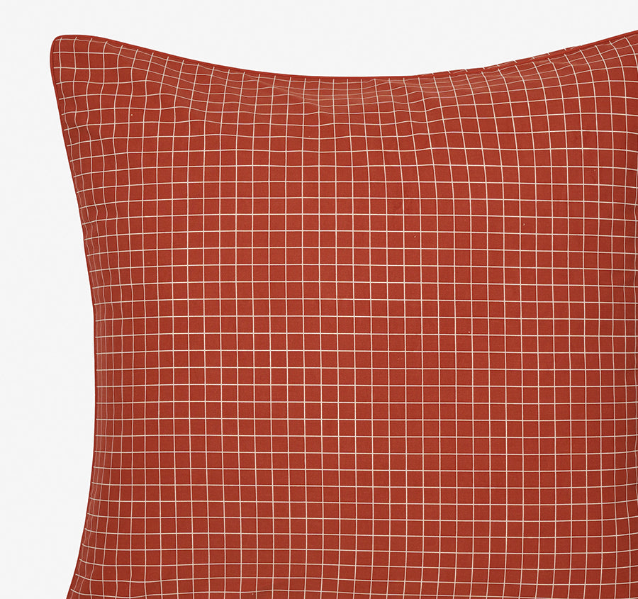 Volley Check European Pillowcase Chilli
