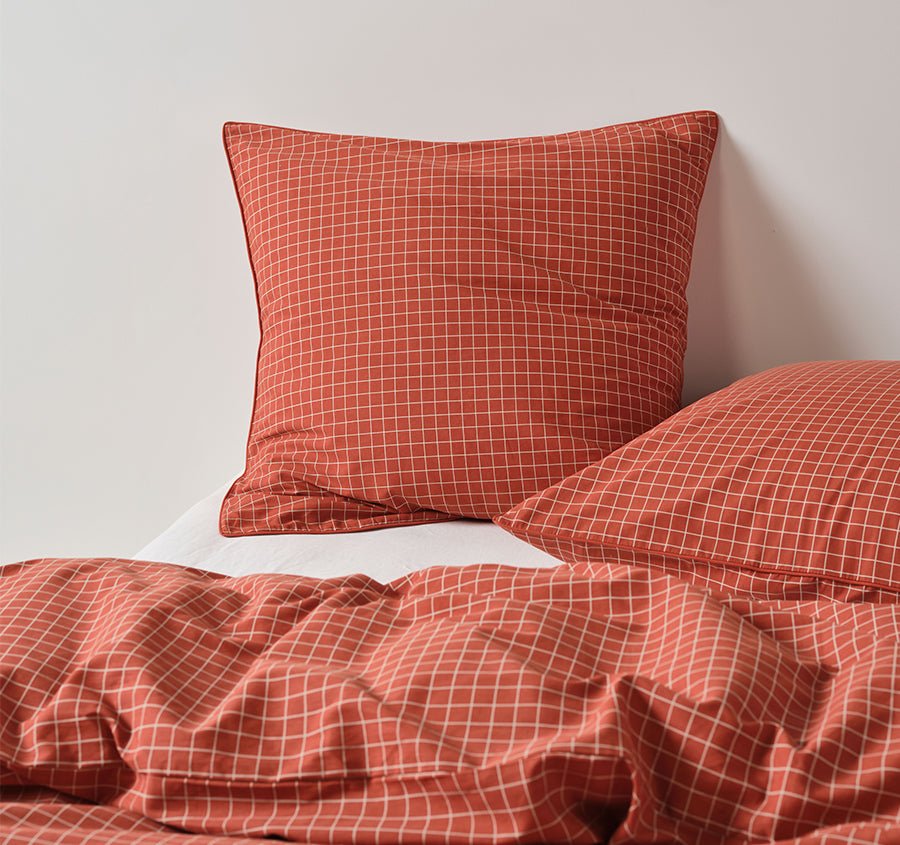 Volley Check European Pillowcase Chilli