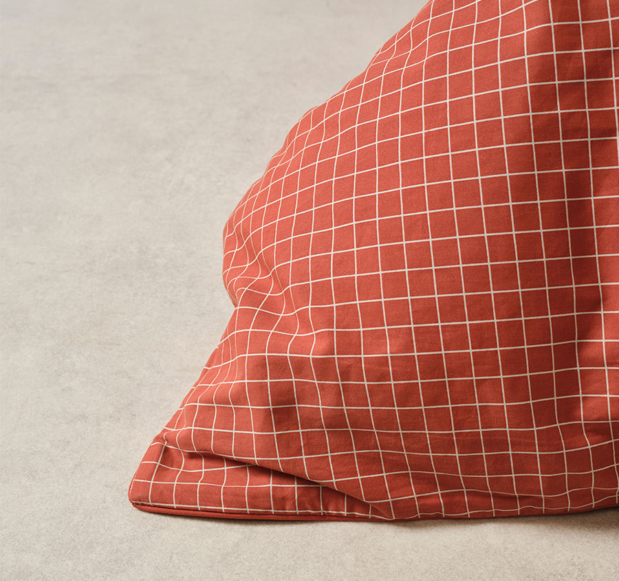 Volley Check Quilt Cover Set Range Chilli