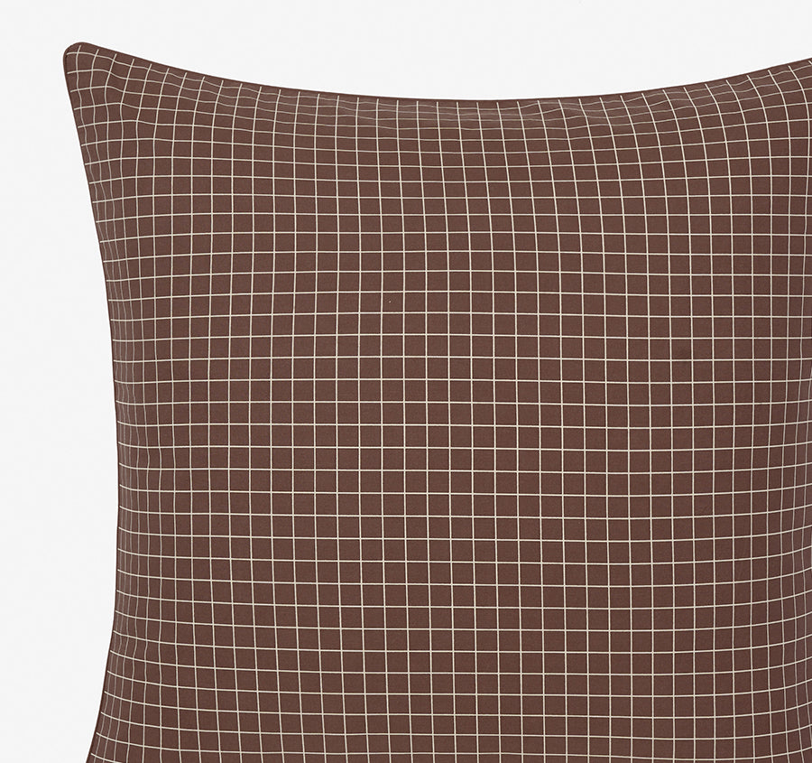 Volley Check European Pillowcase Chocolate