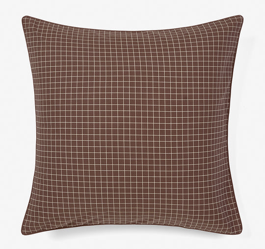 Volley Check European Pillowcase Chocolate