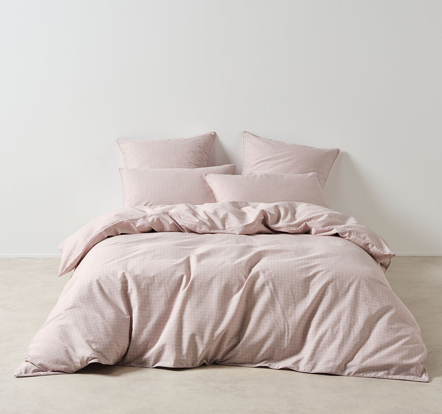 Volley Check Quilt Cover Set Range Orchid