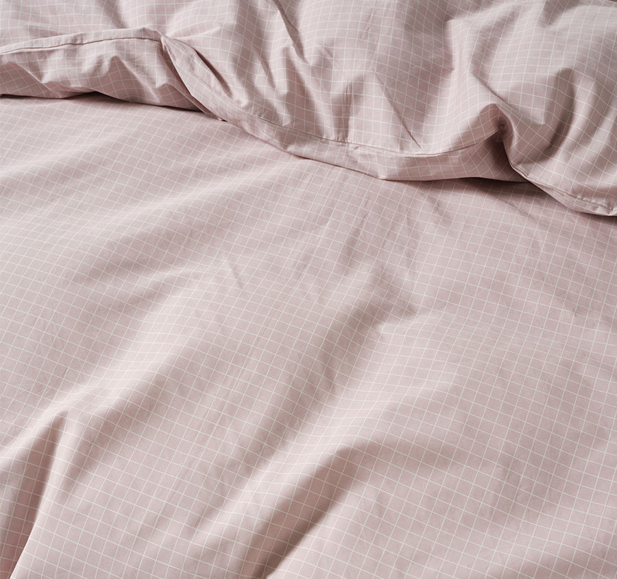 Volley Check Quilt Cover Set Range Orchid