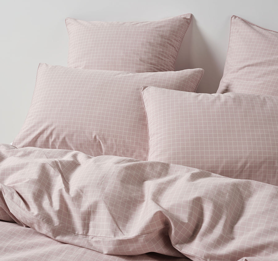 Volley Check Quilt Cover Set Range Orchid