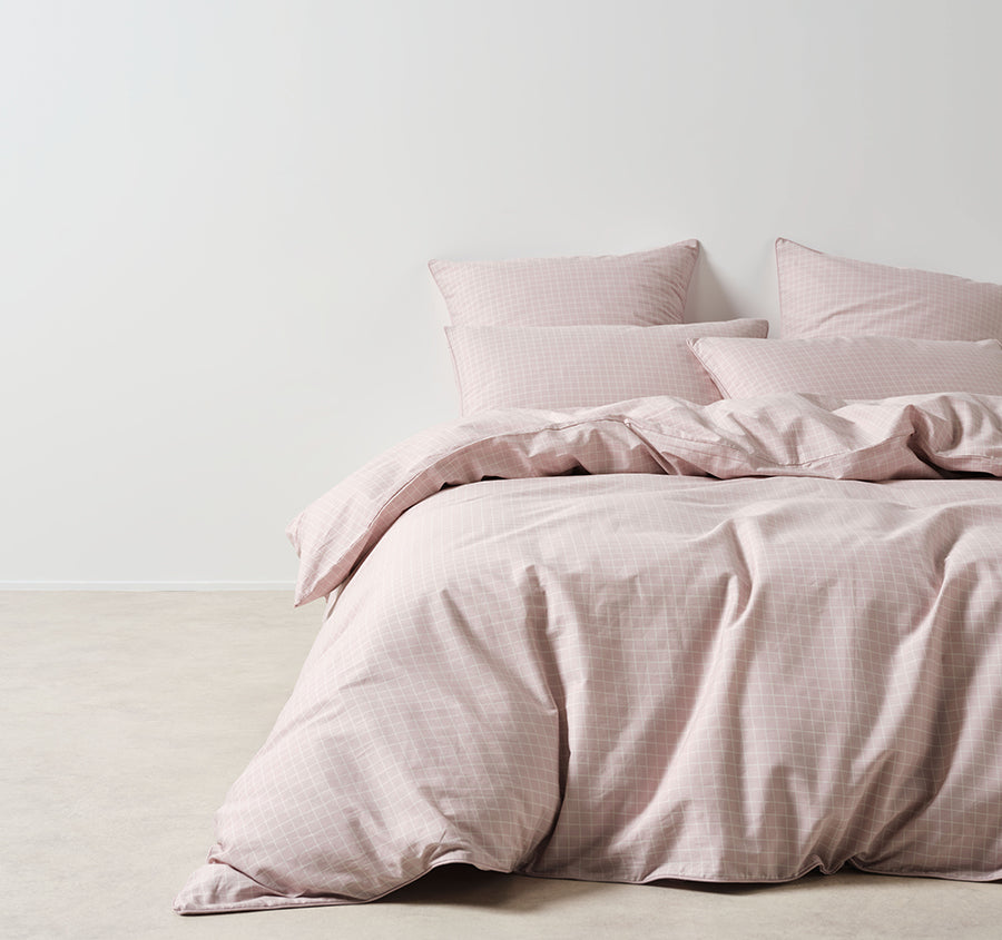 Volley Check Quilt Cover Set Range Orchid