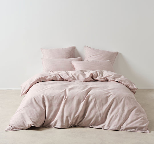 Volley Check Quilt Cover Set Range Orchid