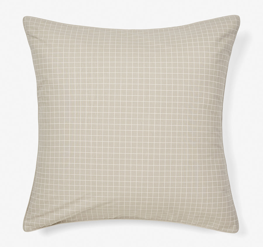 Volley Check European Pillowcase Pebble