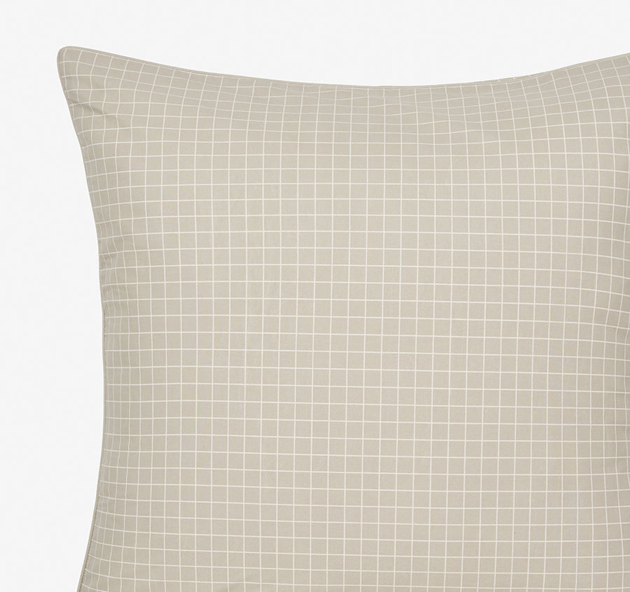 Volley Check European Pillowcase Pebble