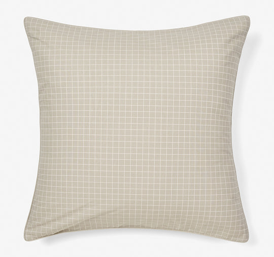 Volley Check European Pillowcase Pebble