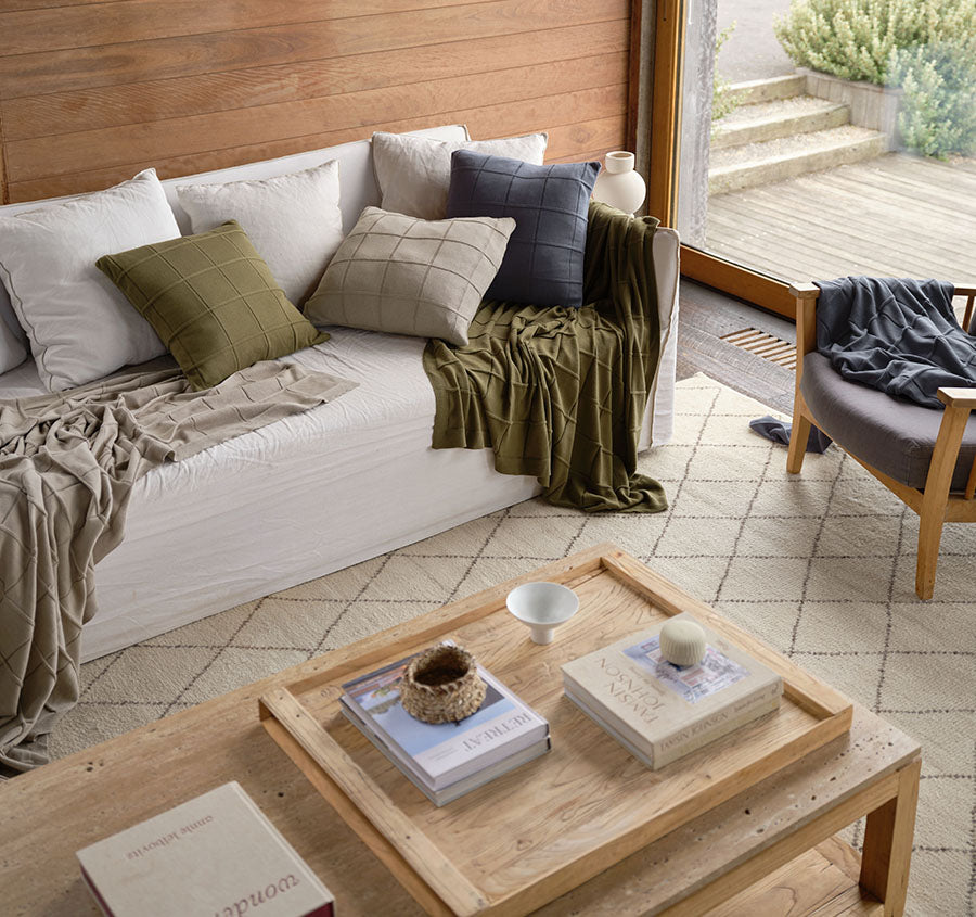 Walter 130x170cm Throw Rug Stone