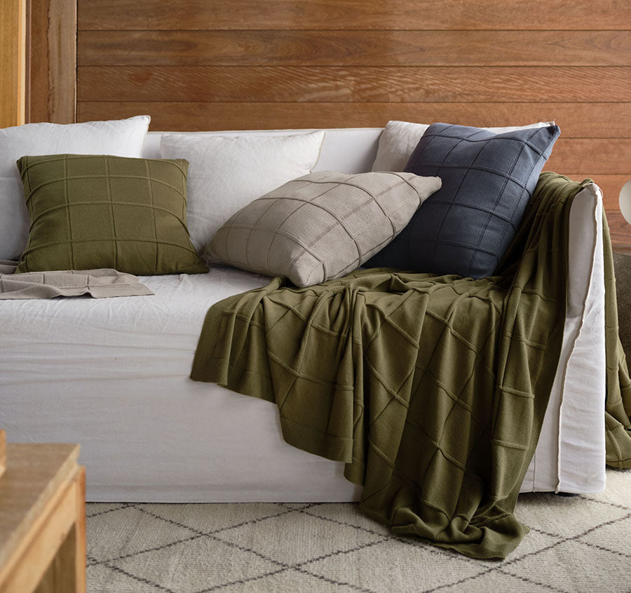 Walter 130x170cm Throw Rug Olive