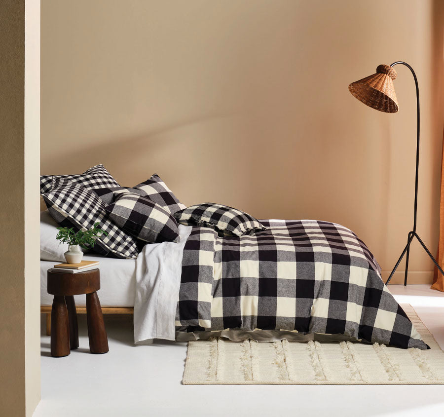 Wren Quilt Cover Set Range Black Manchester Warehouse