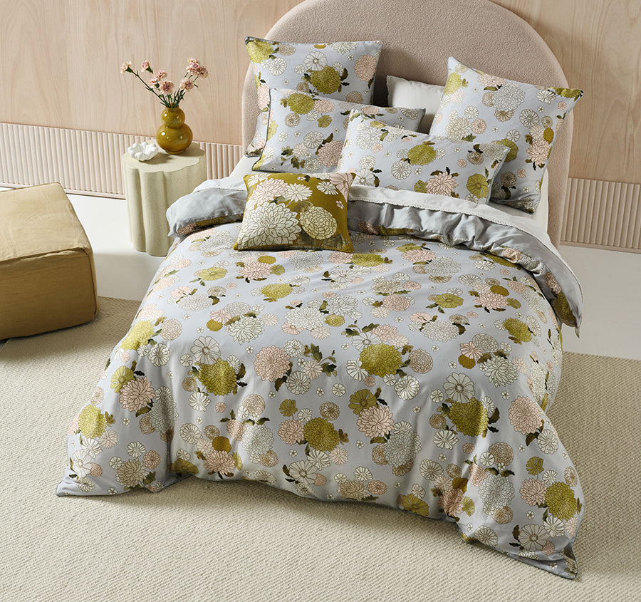Zuri Quilt Cover Set Range Seafoam