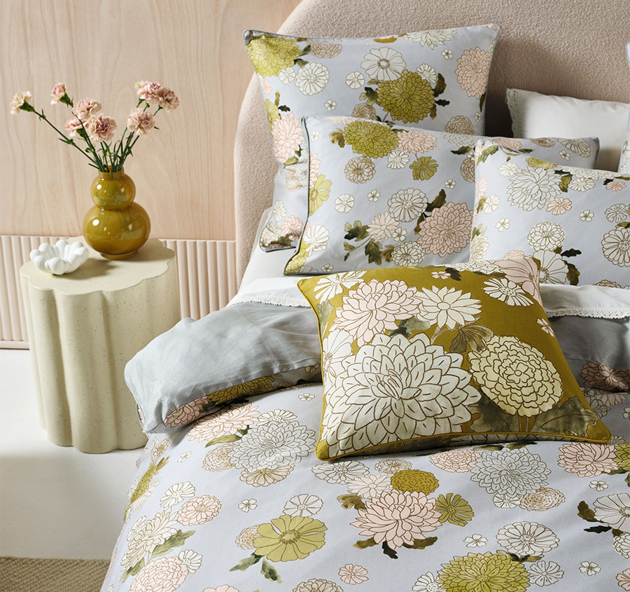 Zuri Quilt Cover Set Range Seafoam