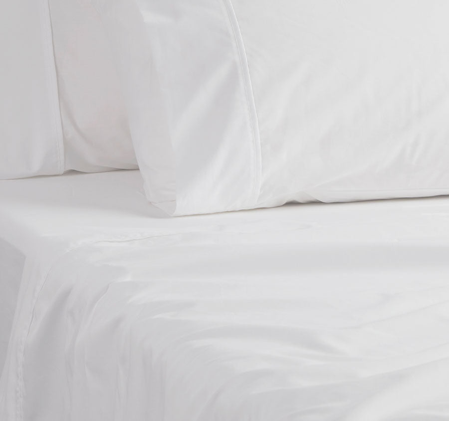 250THC Poly Cotton Percale Mega Sheet Set Range White