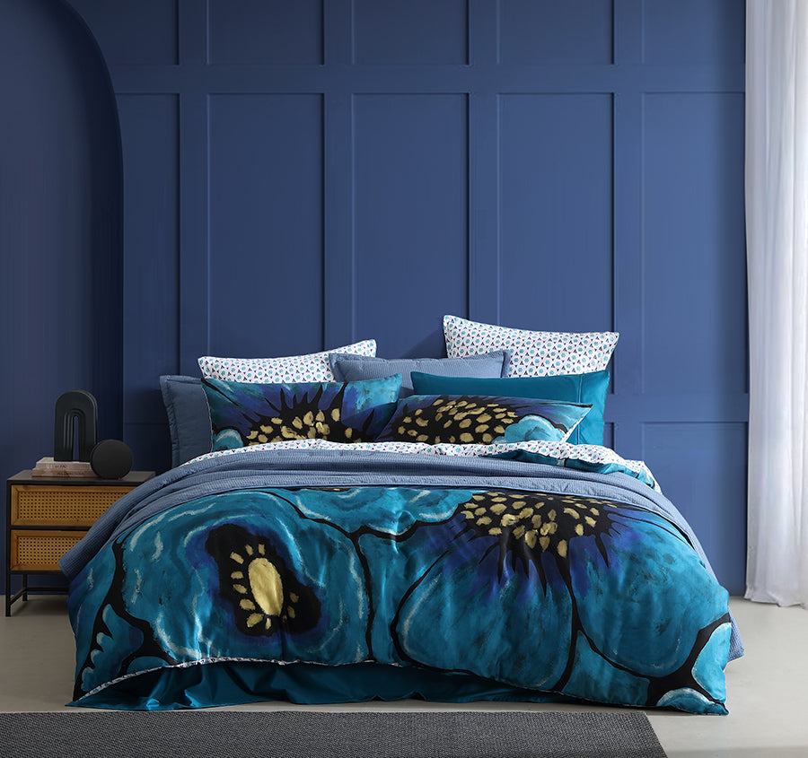 Avalon Quilt Cover Set Range Blue