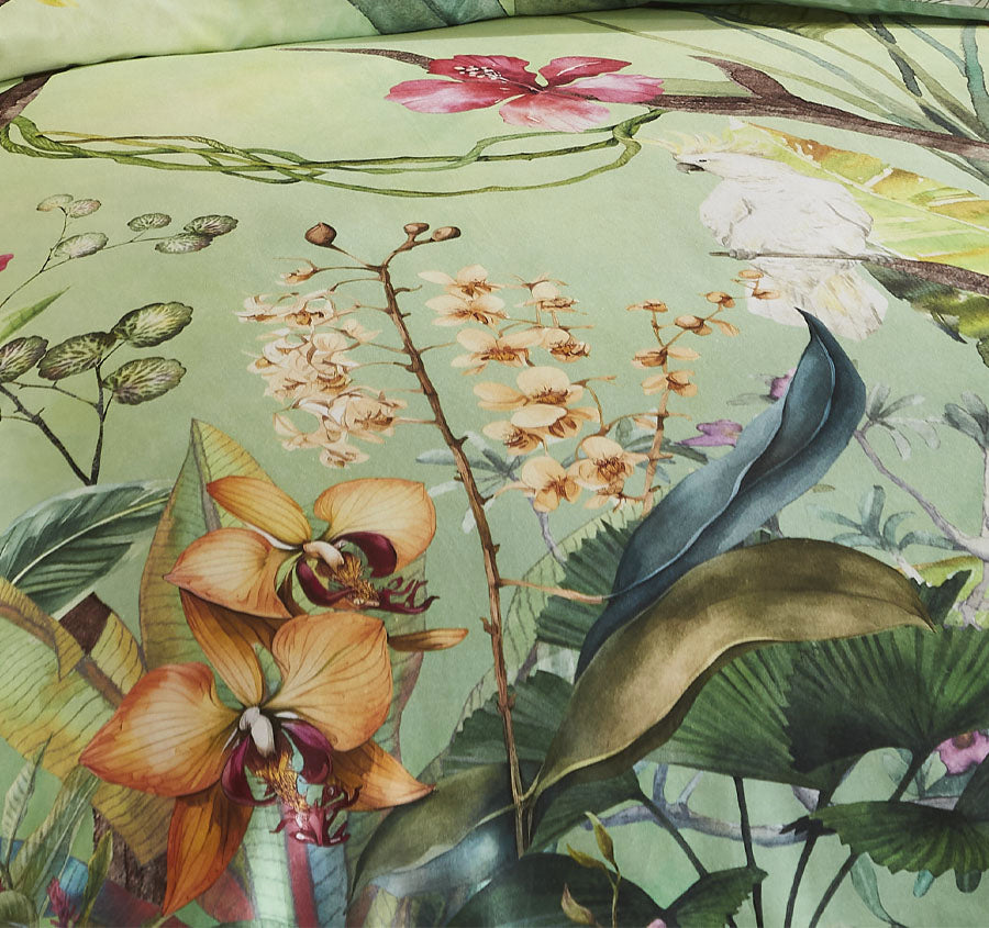 Aviary Quilt Cover Set Range Green