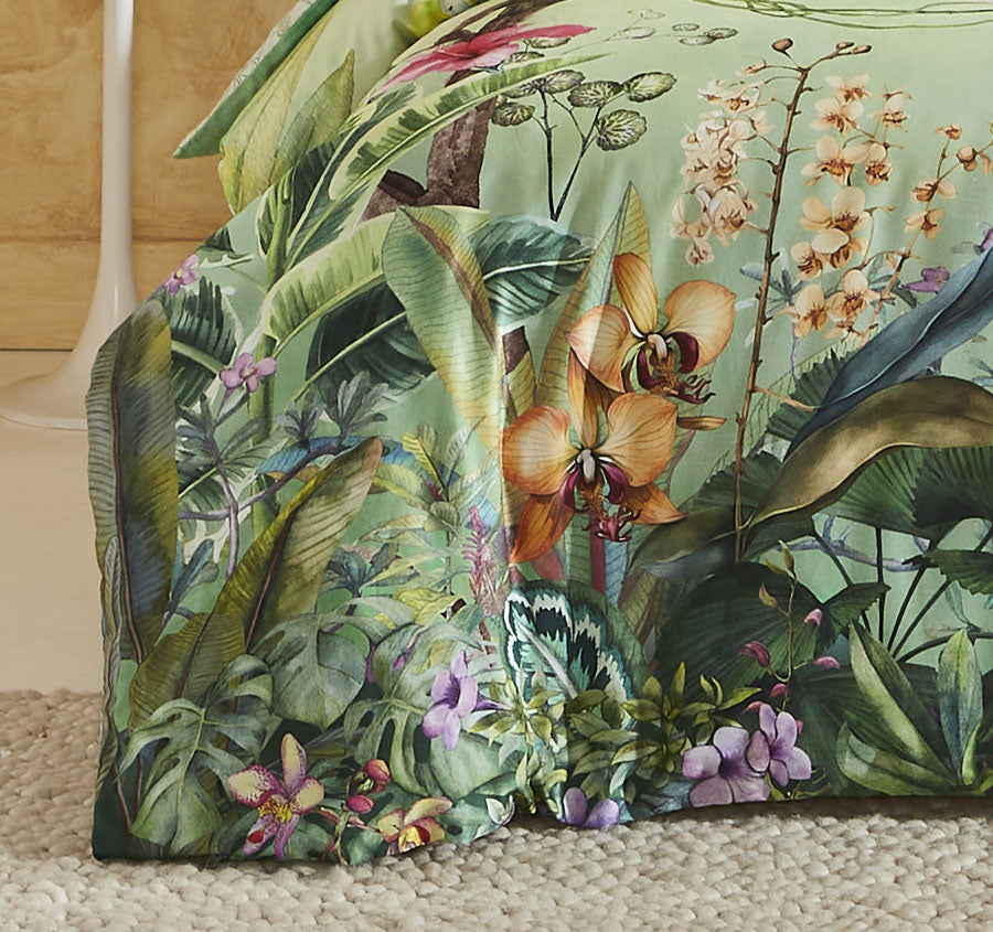 Aviary Quilt Cover Set Range Green