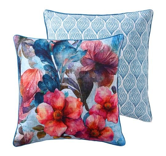 Azure Bloom European Pillowcase Multi