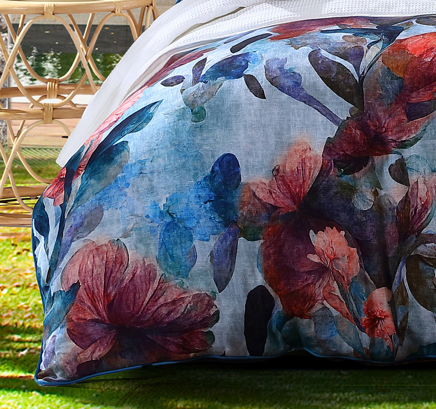 Azure Bloom Quilt Cover Set Range Multi