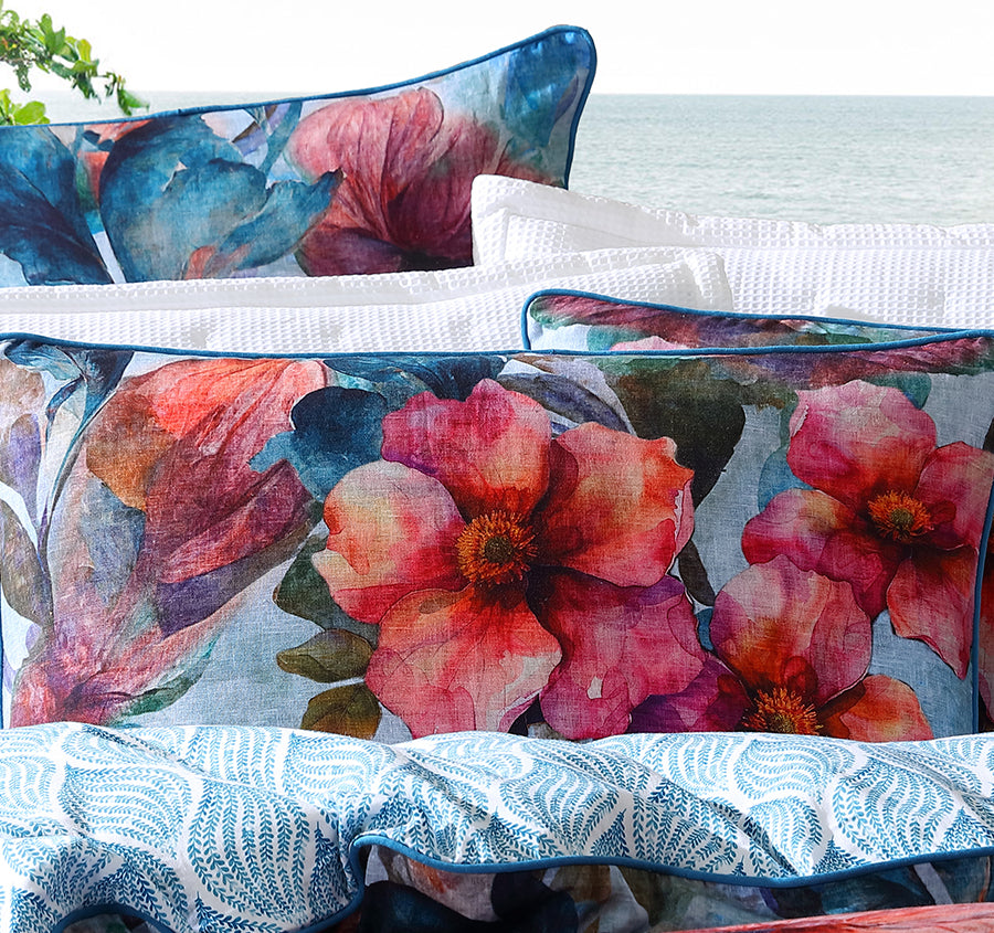Azure Bloom Quilt Cover Set Range Multi