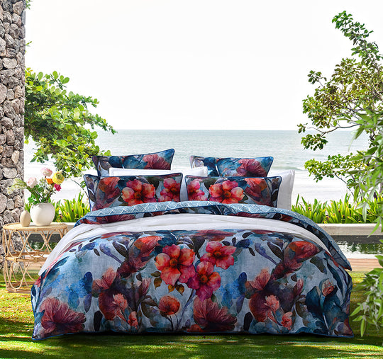 Azure Bloom Quilt Cover Set Range Multi