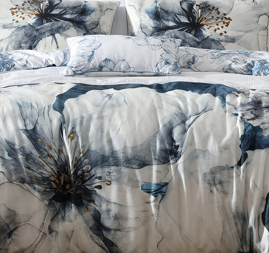 Belle Quilt Cover Set Range Steel
