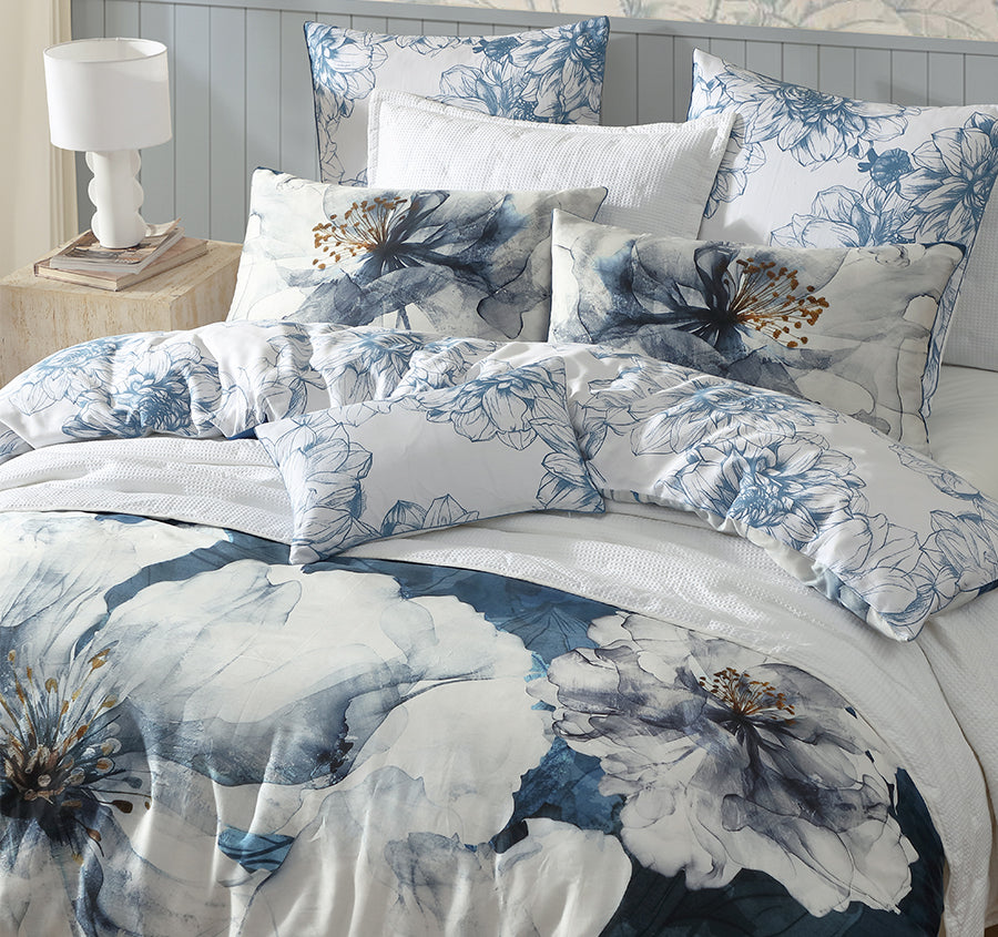Belle Quilt Cover Set Range Steel