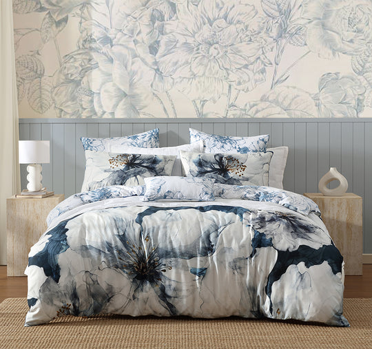 Belle Quilt Cover Set Range Steel