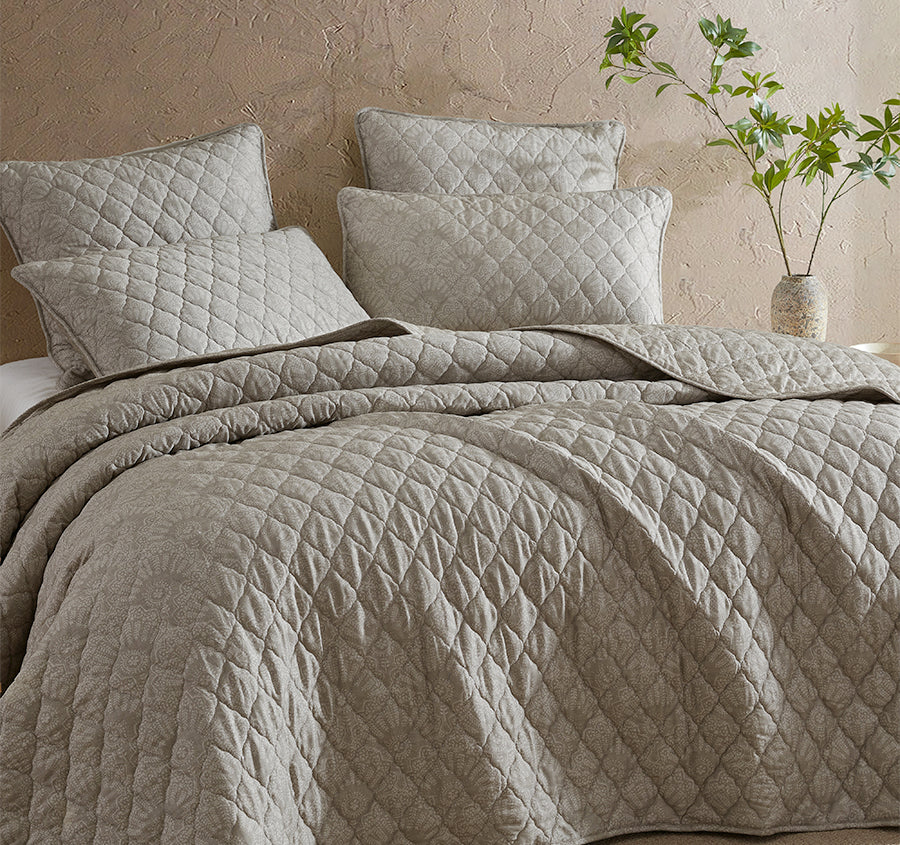 Blair Coverlet Set Range Taupe