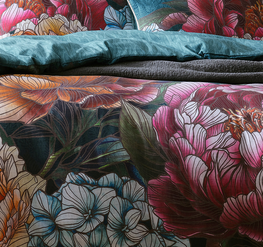 Bloomscape Quilt Cover Set Range Teal