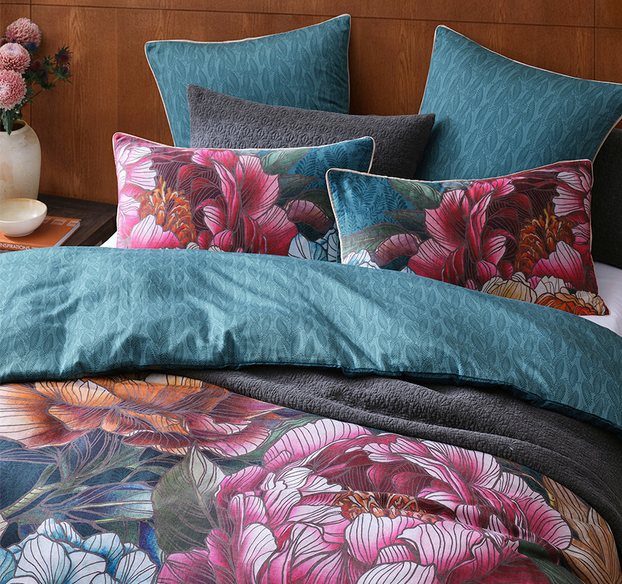 Bloomscape Quilt Cover Set Range Teal