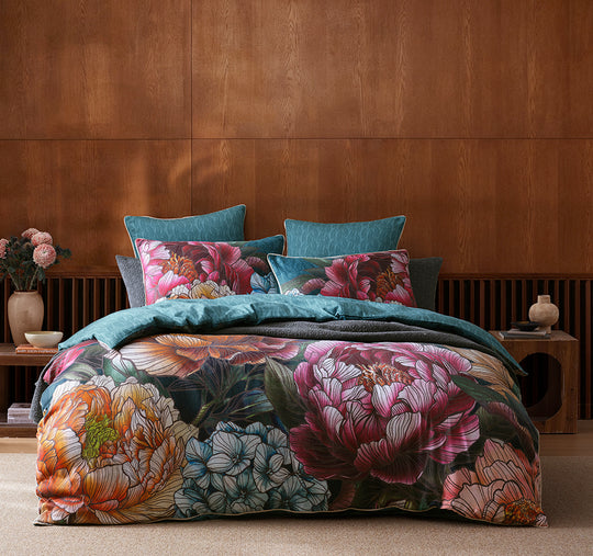 Bloomscape Quilt Cover Set Range Teal