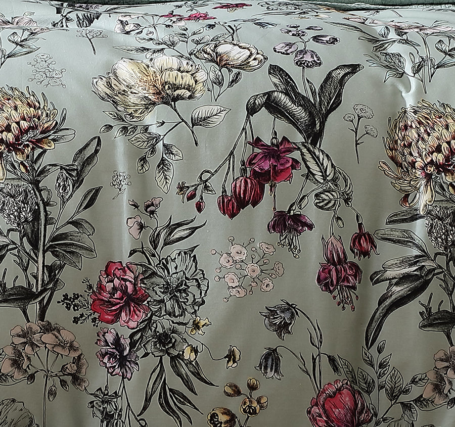 Botanical Quilt Cover Set Range Sage