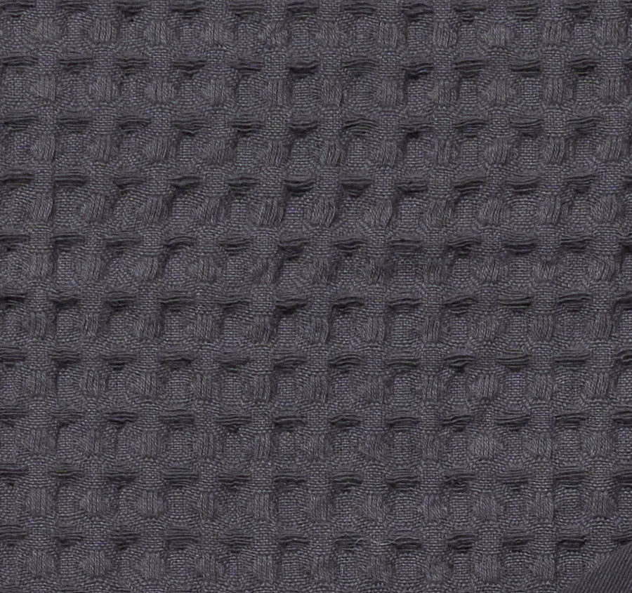 Cotton Waffle Blanket Range Charcoal