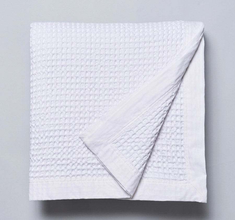 Cotton Waffle Blanket Range White Manchester Warehouse