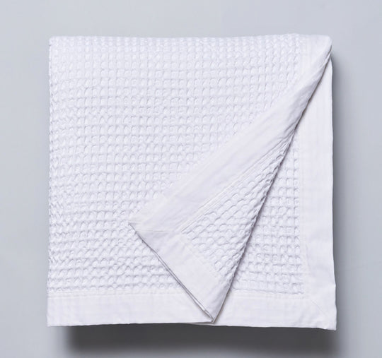 Cotton Waffle Blanket Range White