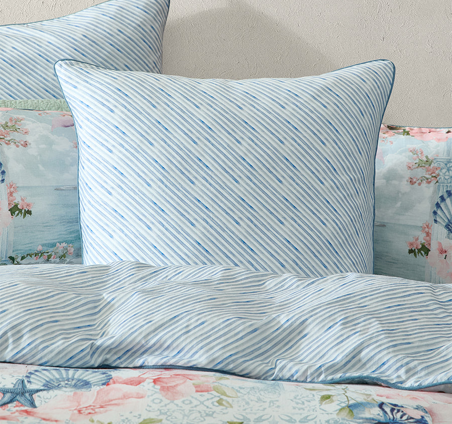 Delia European Pillowcase Blue