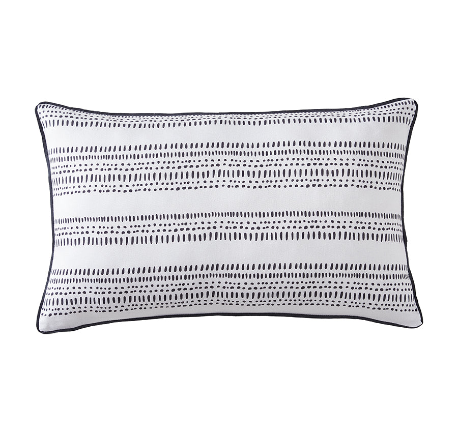 Ebony 30x50cm Filled Cushion Black