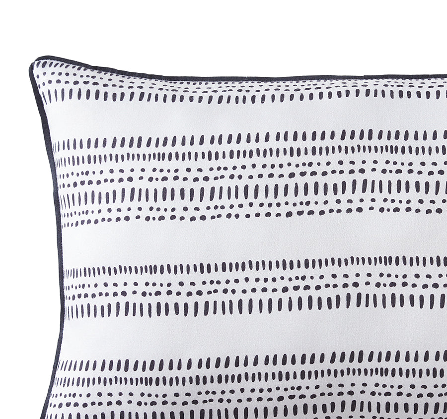 Ebony 30x50cm Filled Cushion Black