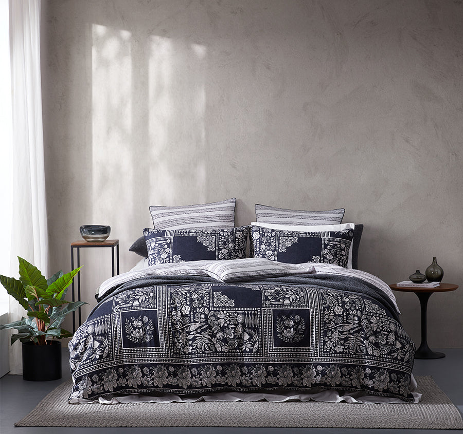 Ebony Quilt Cover Set Range Black