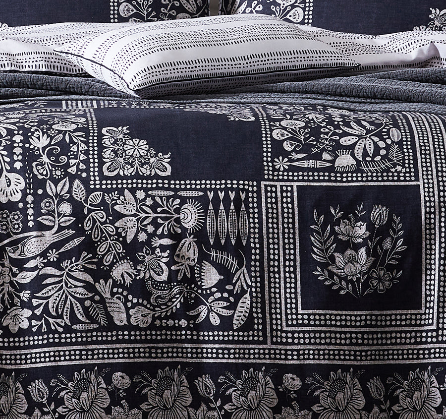 Ebony Quilt Cover Set Range Black